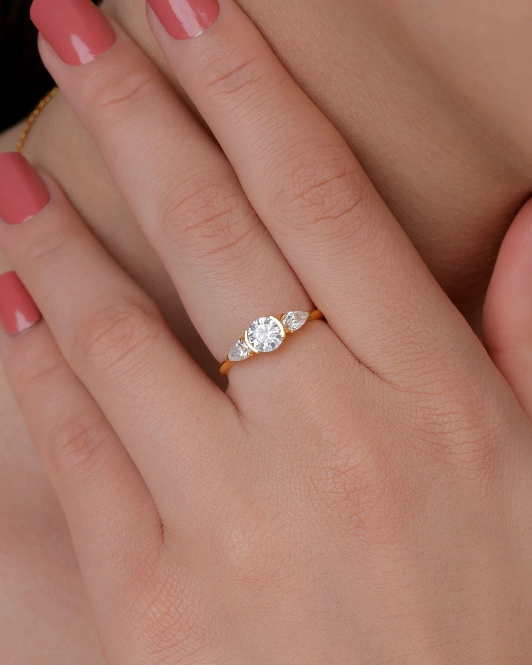 Trio Solitaire Ring