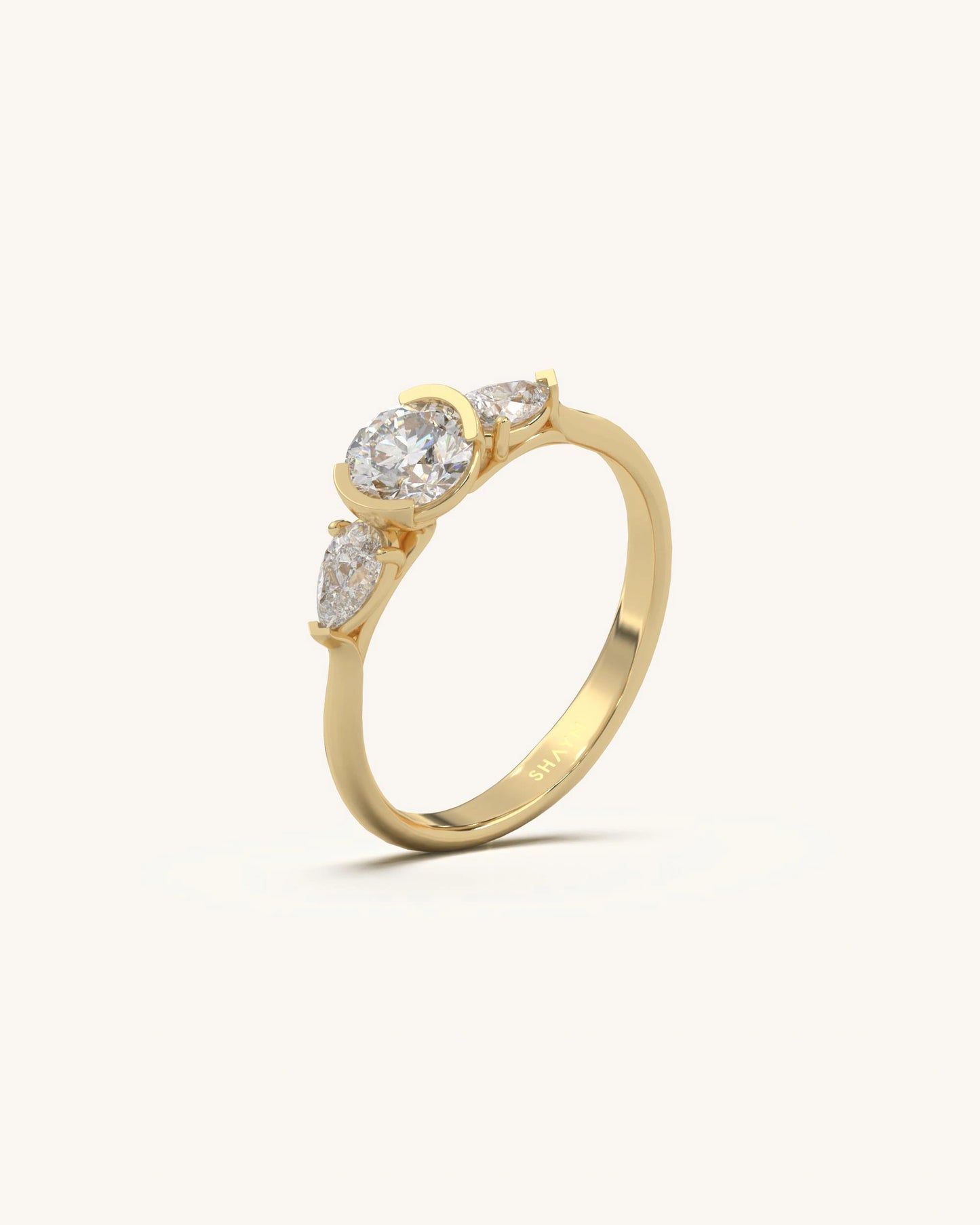 Trio Solitaire Ring