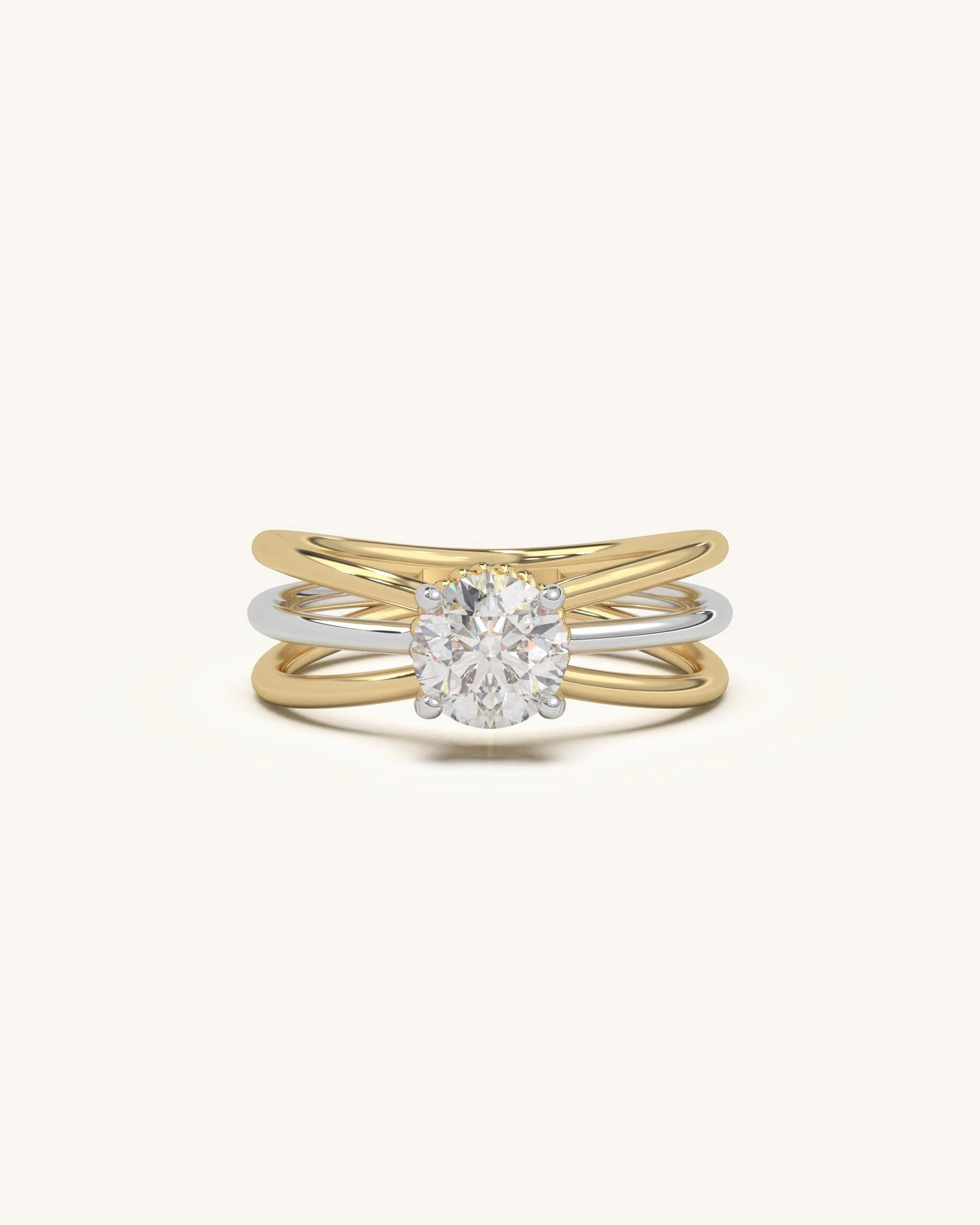 Multi Shank Solitaire Ring