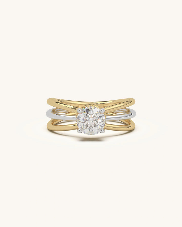 Multi Shank Solitaire Ring