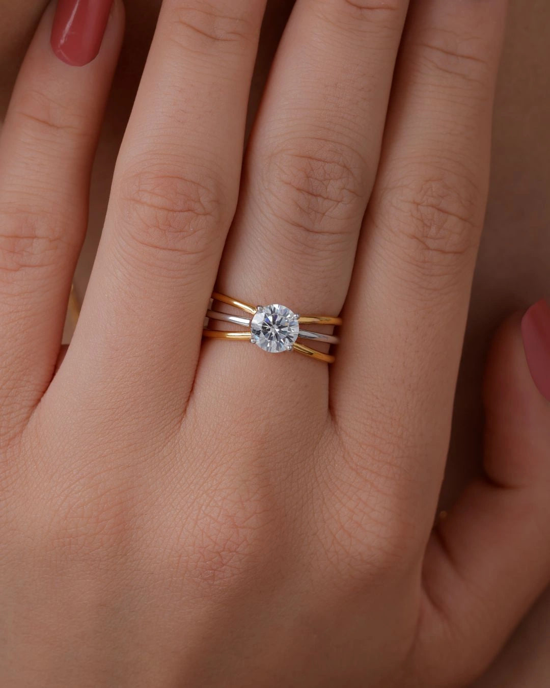 Multi Shank Solitaire Ring