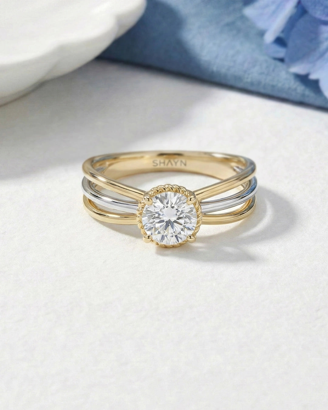 Multi Shank Solitaire Ring