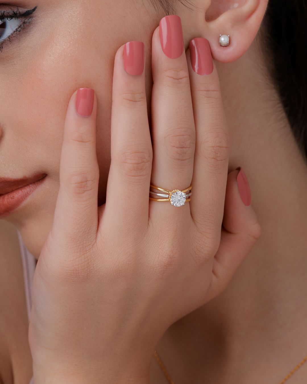 Multi Shank Solitaire Ring