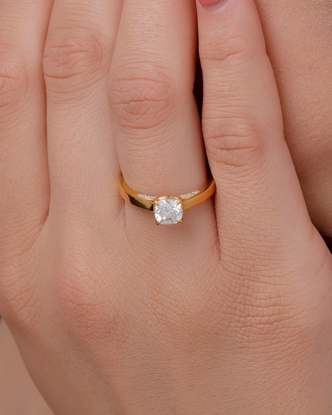 Chic Cushion Solitaire Ring