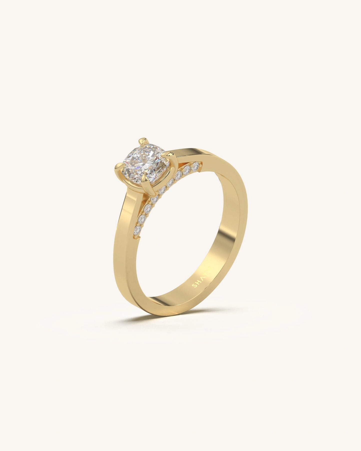 Chic Cushion Solitaire Ring