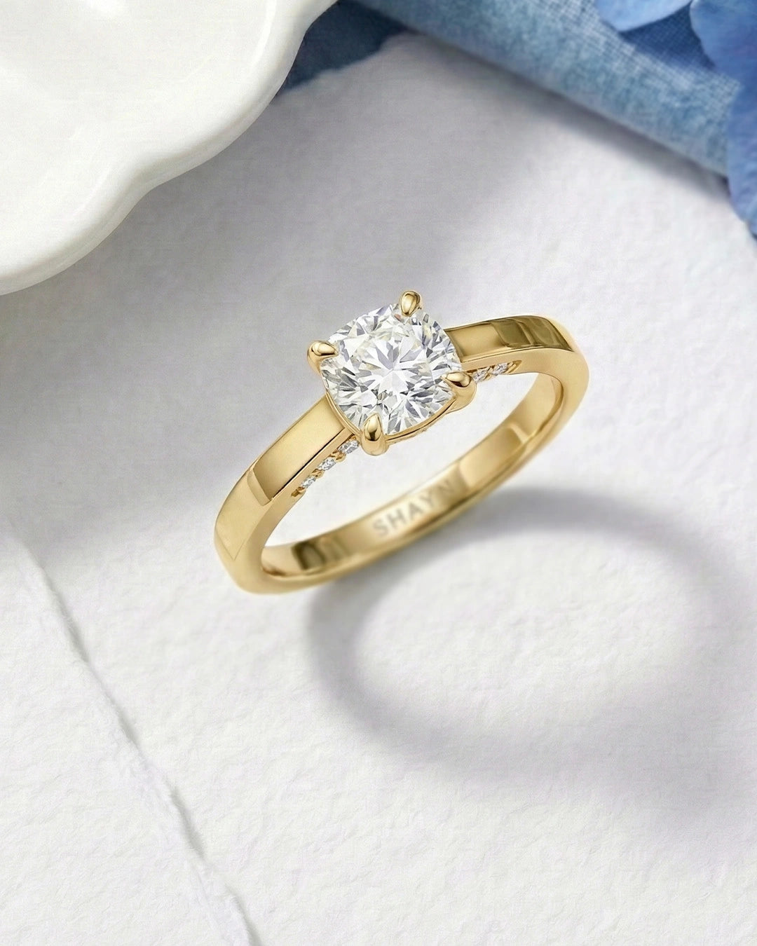 Chic Cushion Solitaire Ring