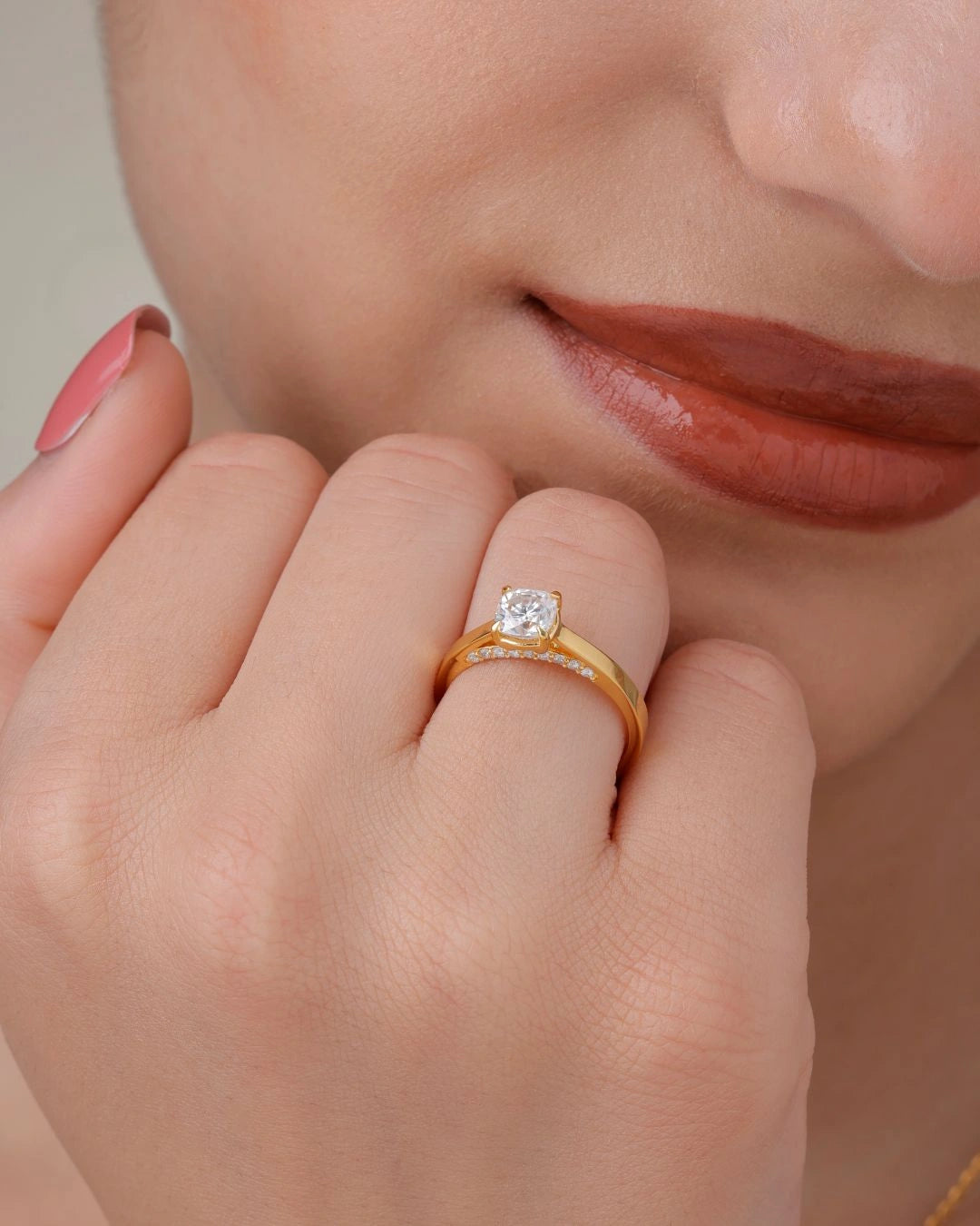 Chic Cushion Solitaire Ring