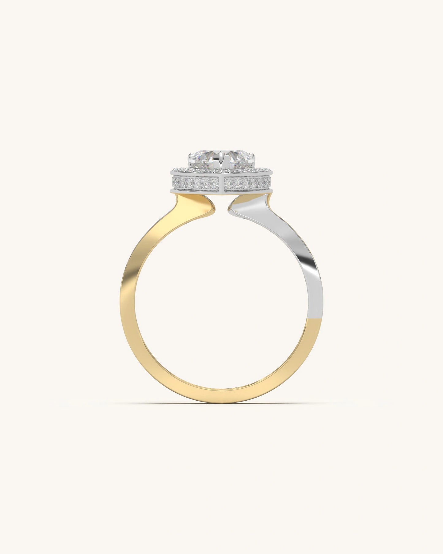 Heart Halo Solitaire Ring