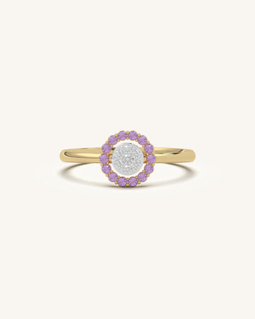 Pink Halo Diamond Ring