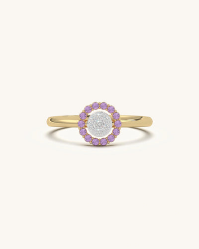 Pink Halo Diamond Ring