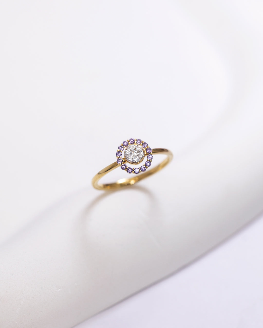 Pink Halo Diamond Ring
