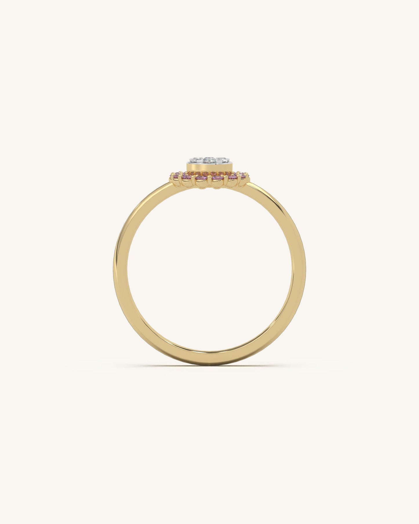 Pink Halo Diamond Ring