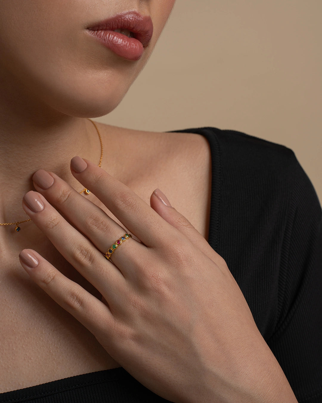 Rainbow Stone Ring