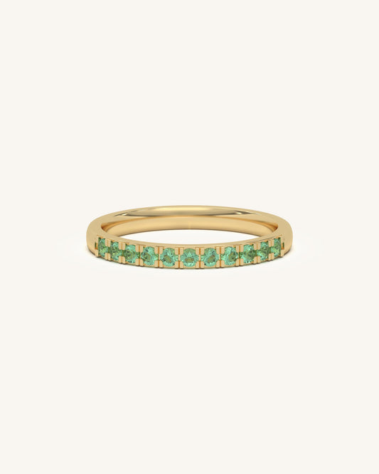 Green Classic Band Ring