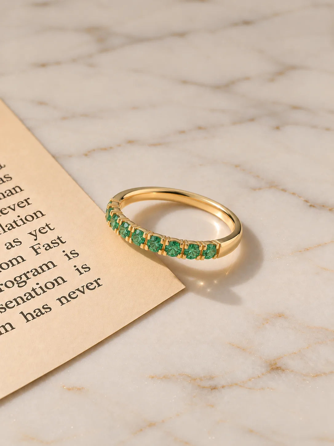 Green Classic Band Ring