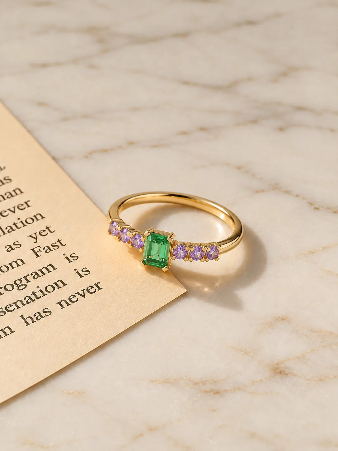 Emerald Cut Gem Ring