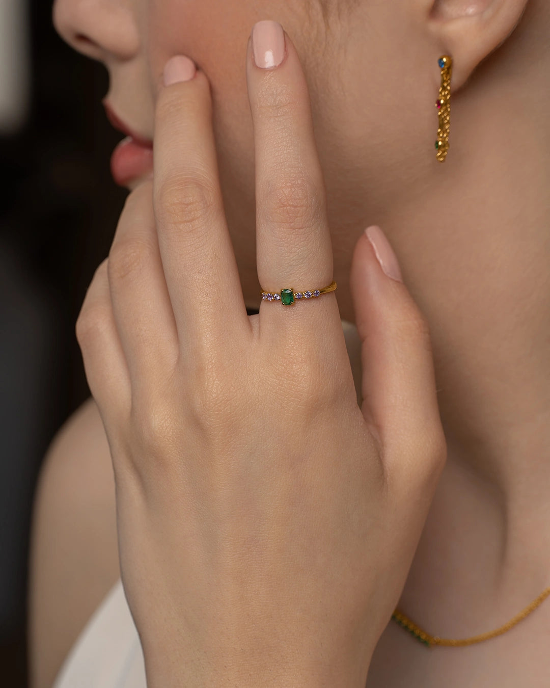 Emerald Cut Gem Ring