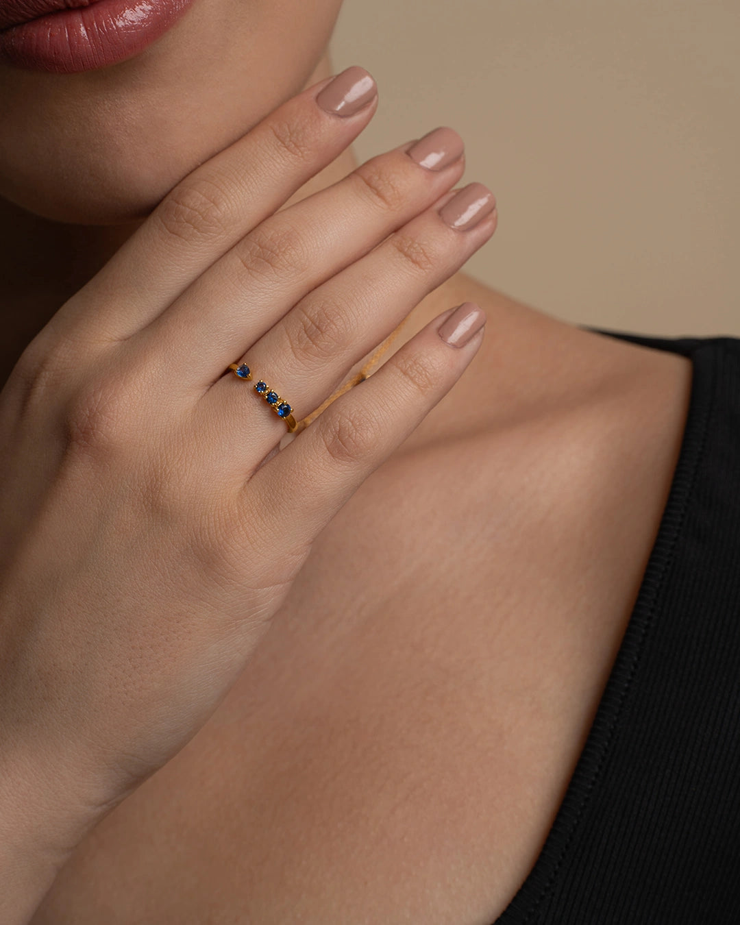 Blue Split Shank Ring