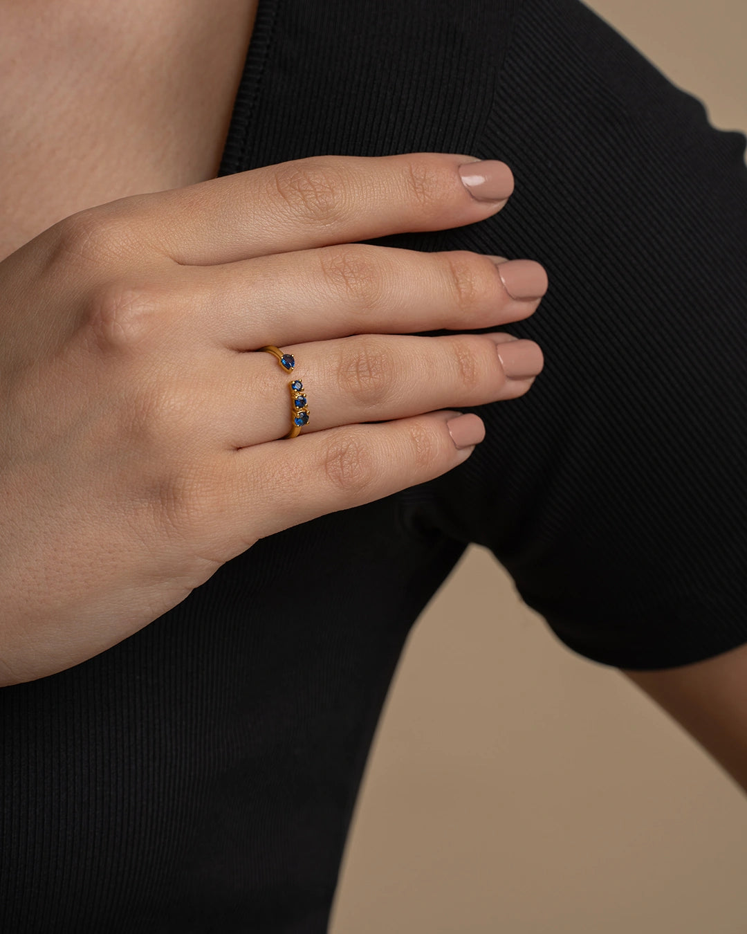 Blue Split Shank Ring