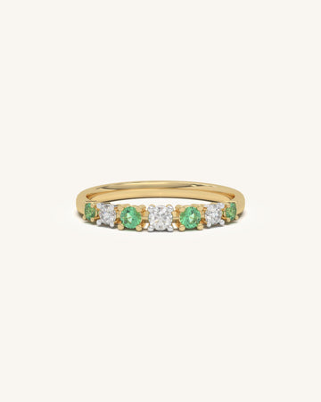 Green Diamond Band Ring