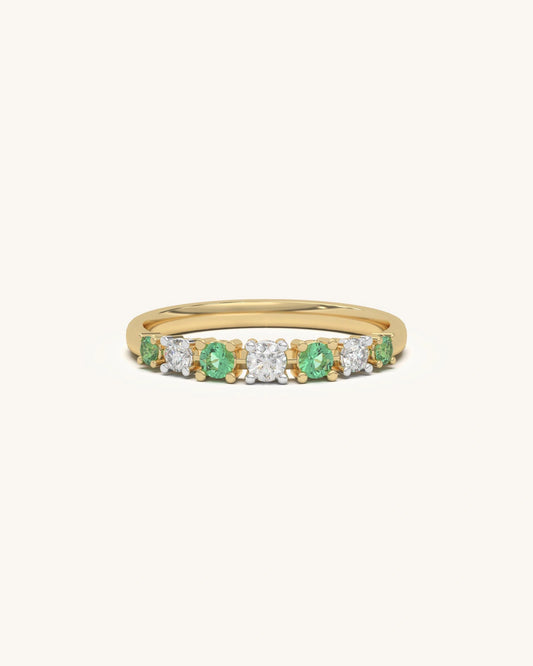 Green Diamond Band Ring