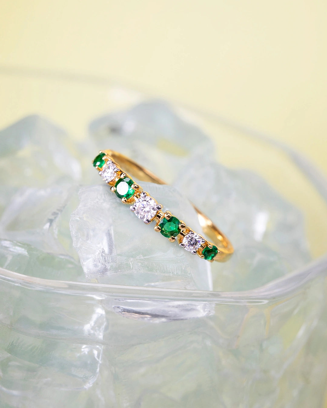 Green Diamond Band Ring
