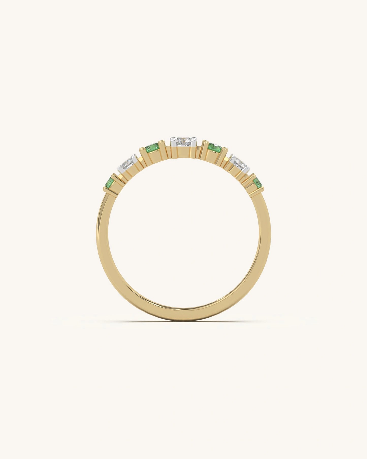 Green Diamond Band Ring
