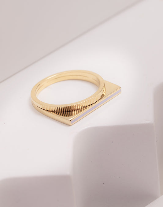 White Enamel Ring