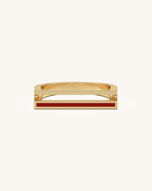Bold Red Enamel Accent Ring in Gold Vermeil and Sterling Silver