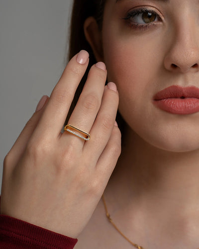 Curve Edge Diamond Ring