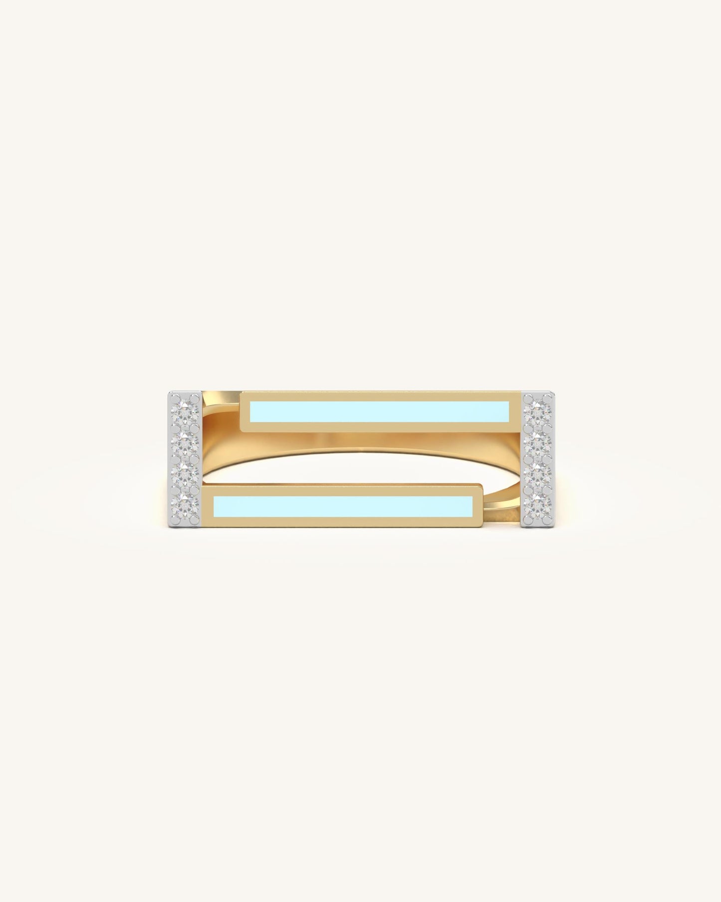 Double Bar Diamond Ring