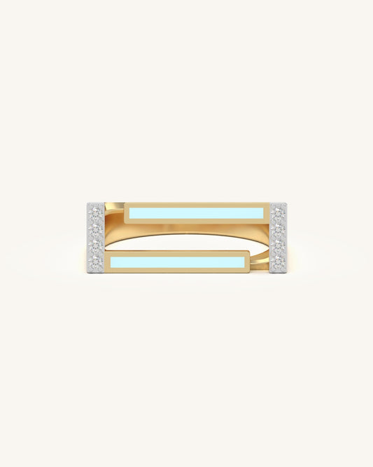 Double Bar Diamond Ring