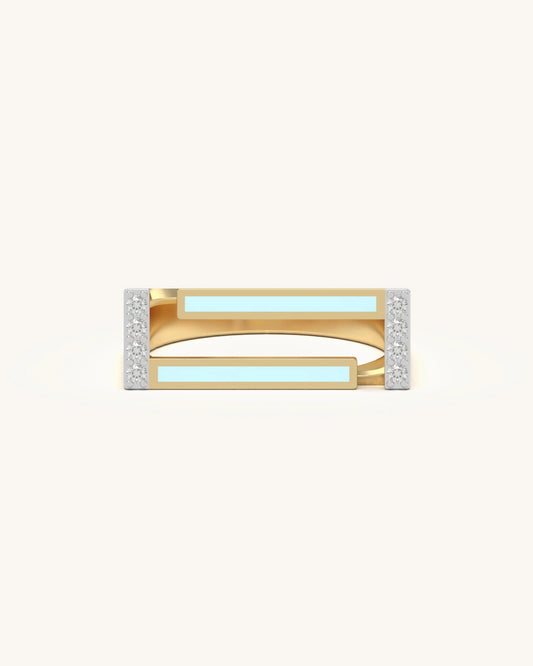 Double Bar Diamond Ring