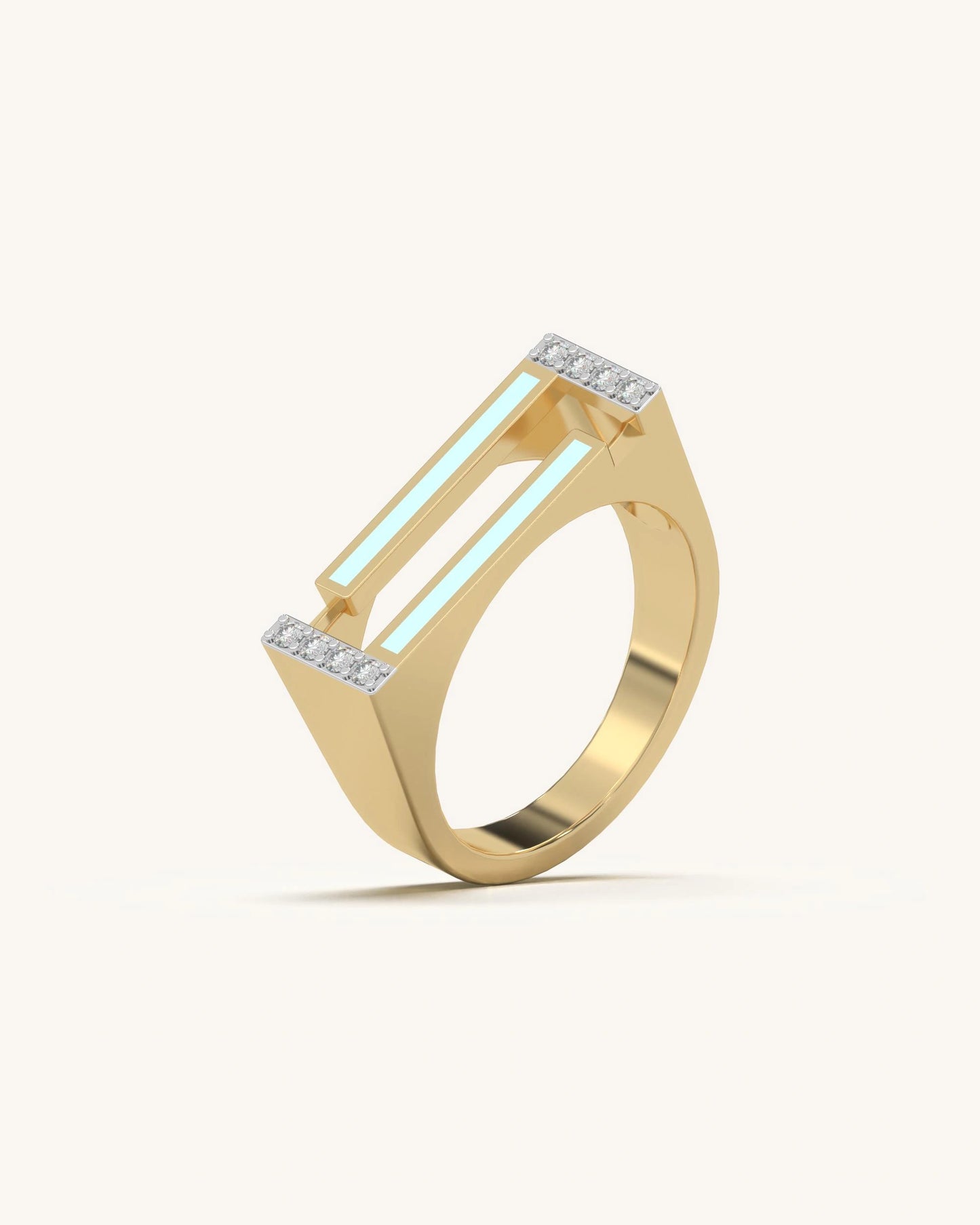 Double Bar Diamond Ring