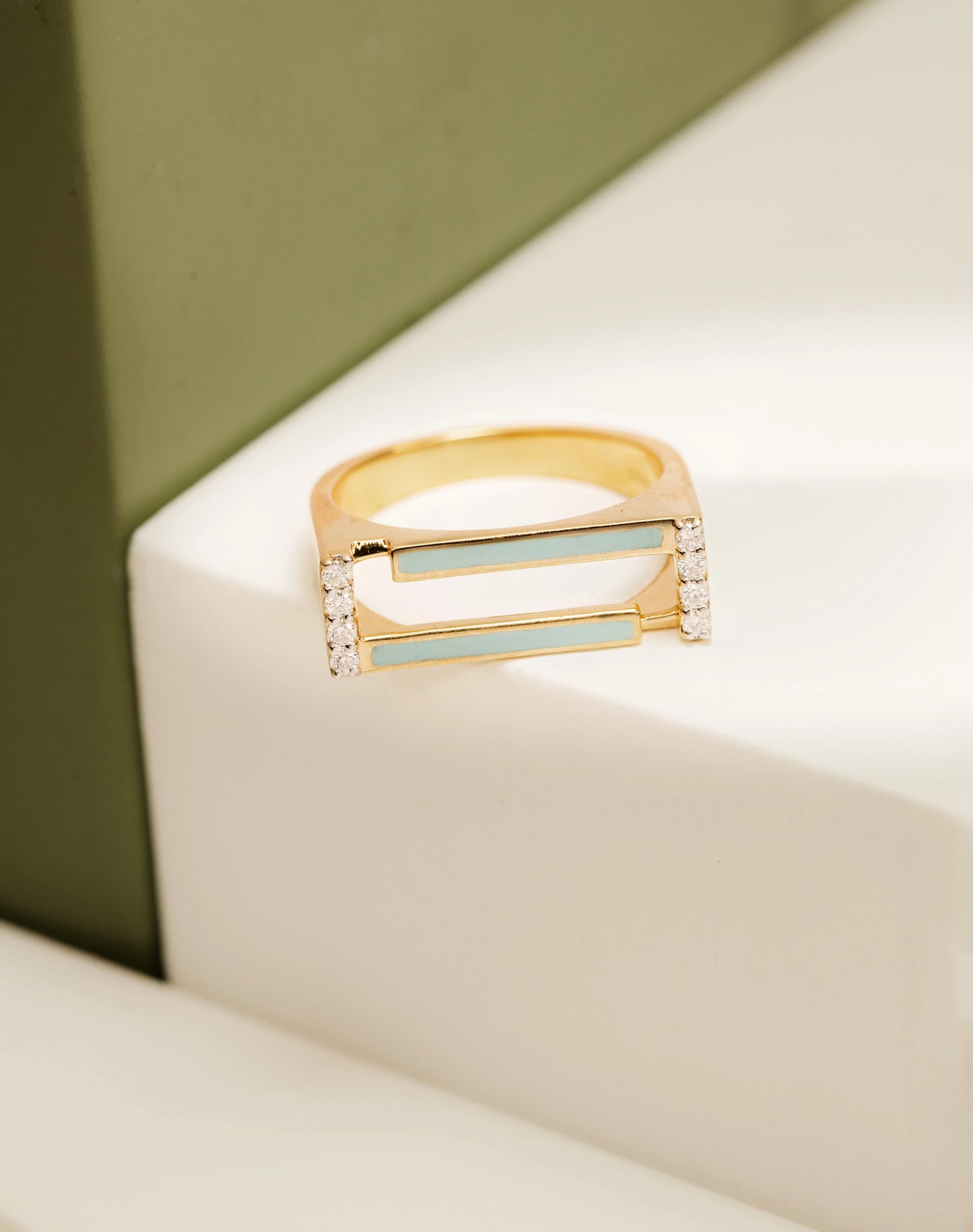 Double Bar Diamond Ring