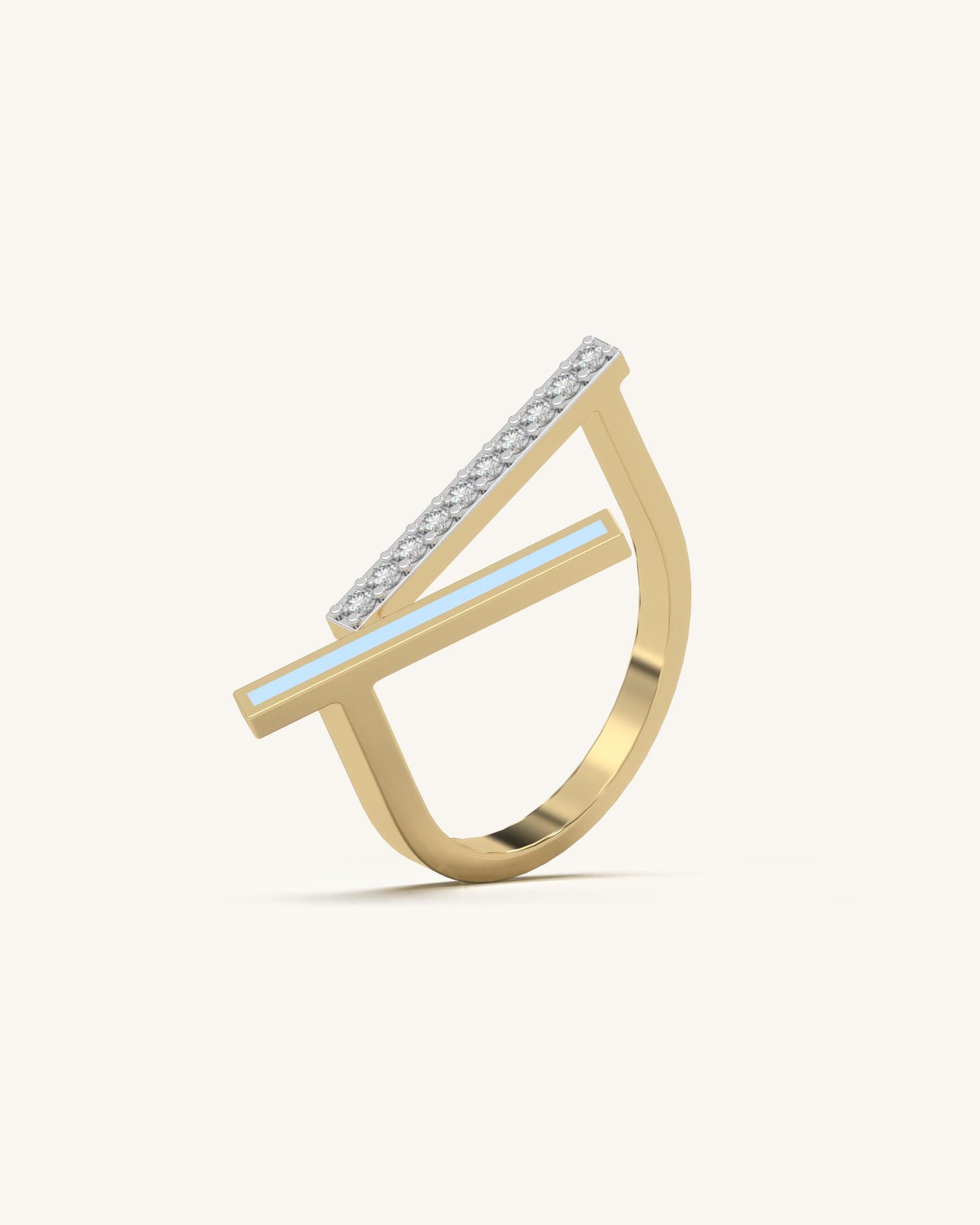 Tilted Enamel Ring