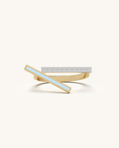 Tilted Enamel Ring