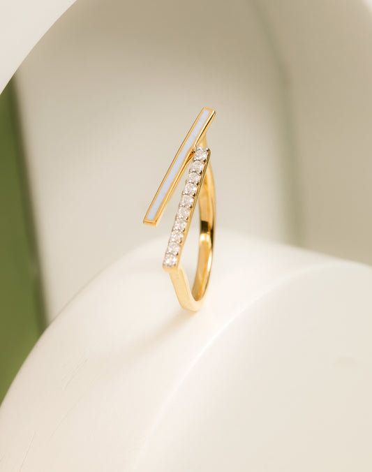 Tilted Enamel Ring