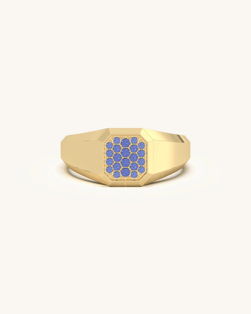 Diamond ring for men price octagon band in 18KT Gold Vermeil finish
