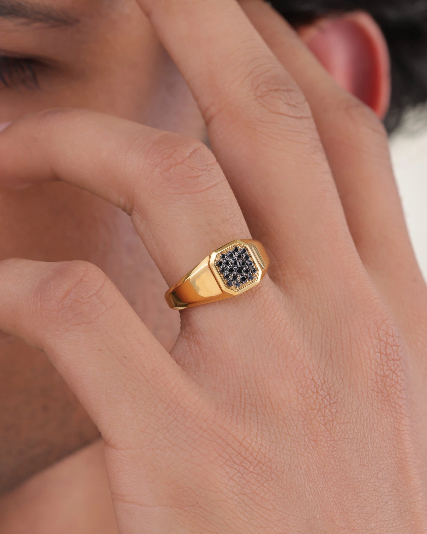 Black Spinel Pave Signet