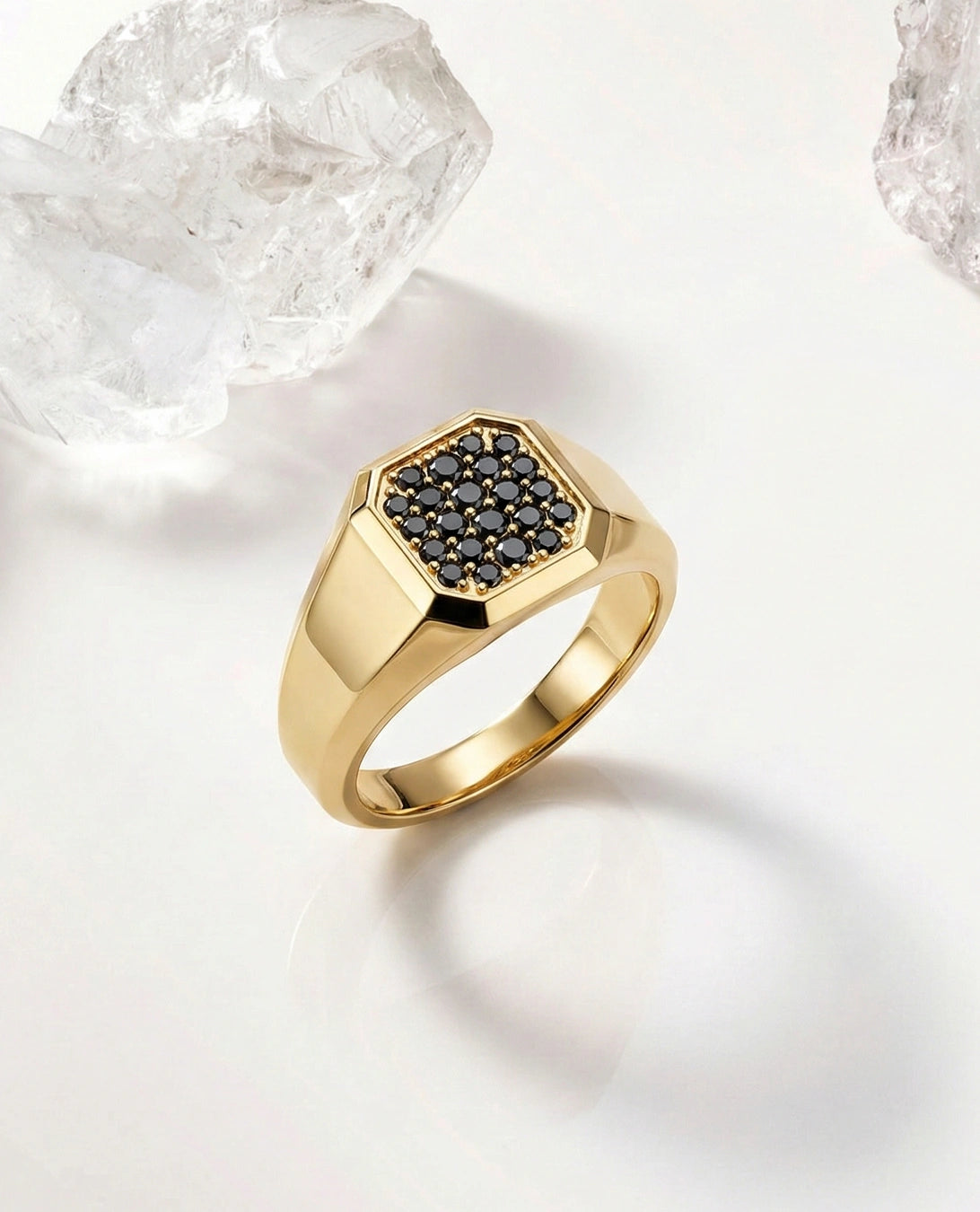 Black Spinel Pave Signet