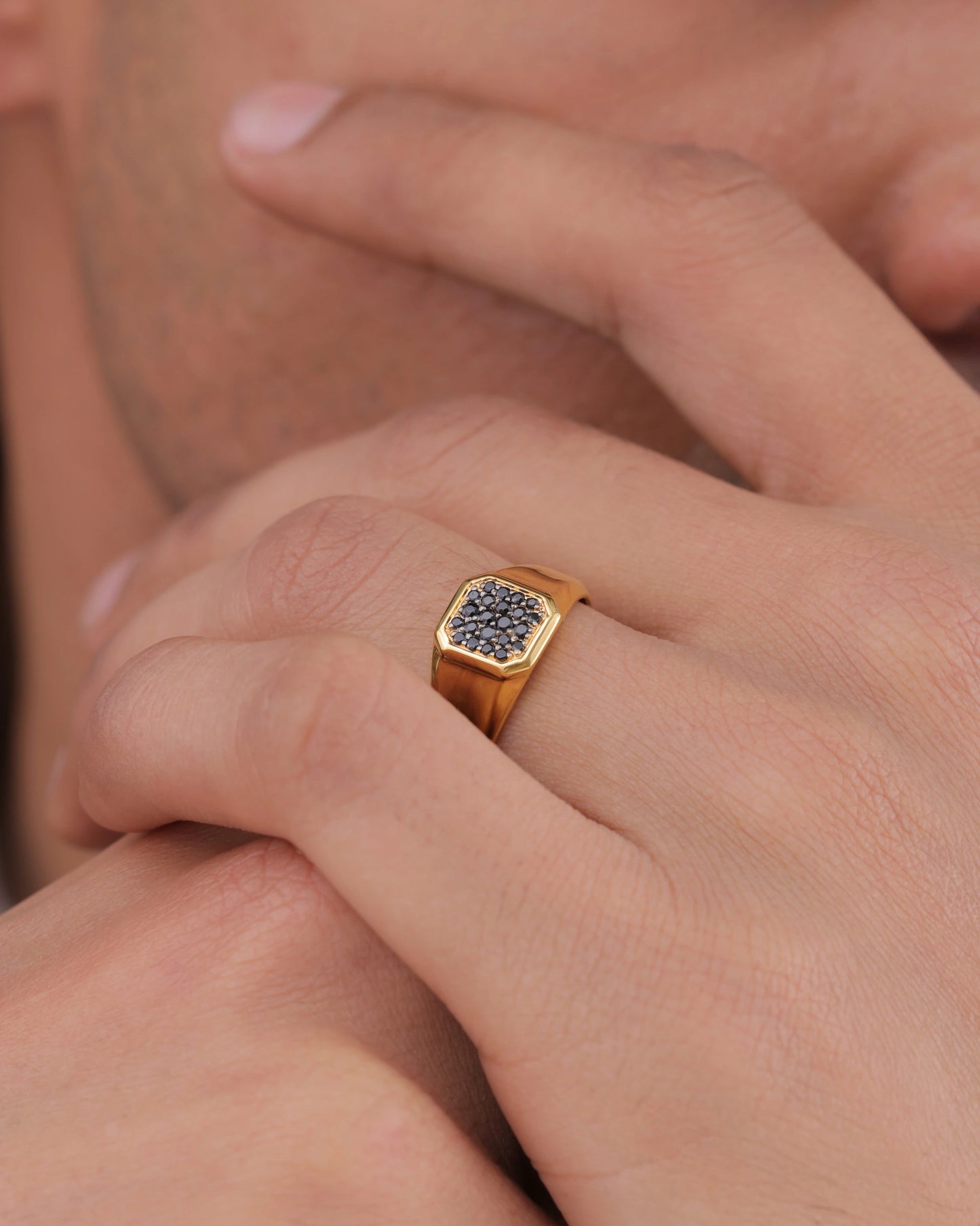 Black Spinel Pave Signet