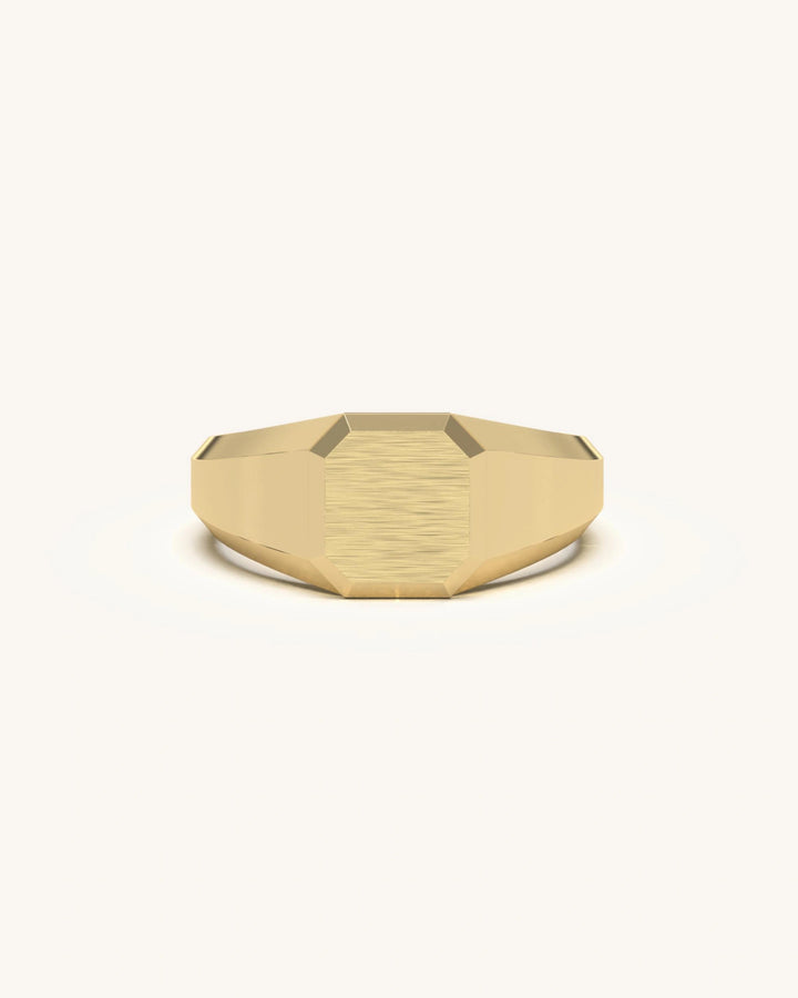 Matte Gold Signet Ring