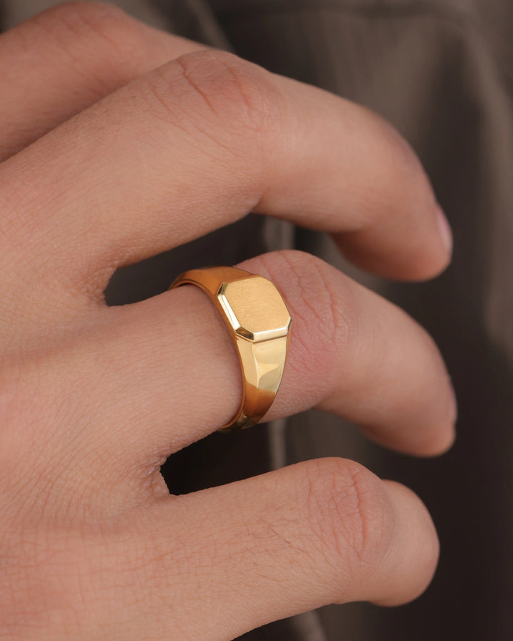Matte Gold Signet Ring