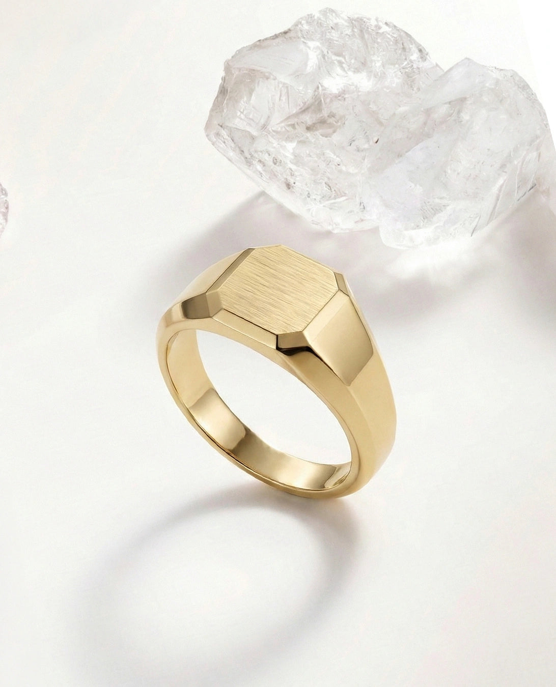 Matte Gold Signet Ring