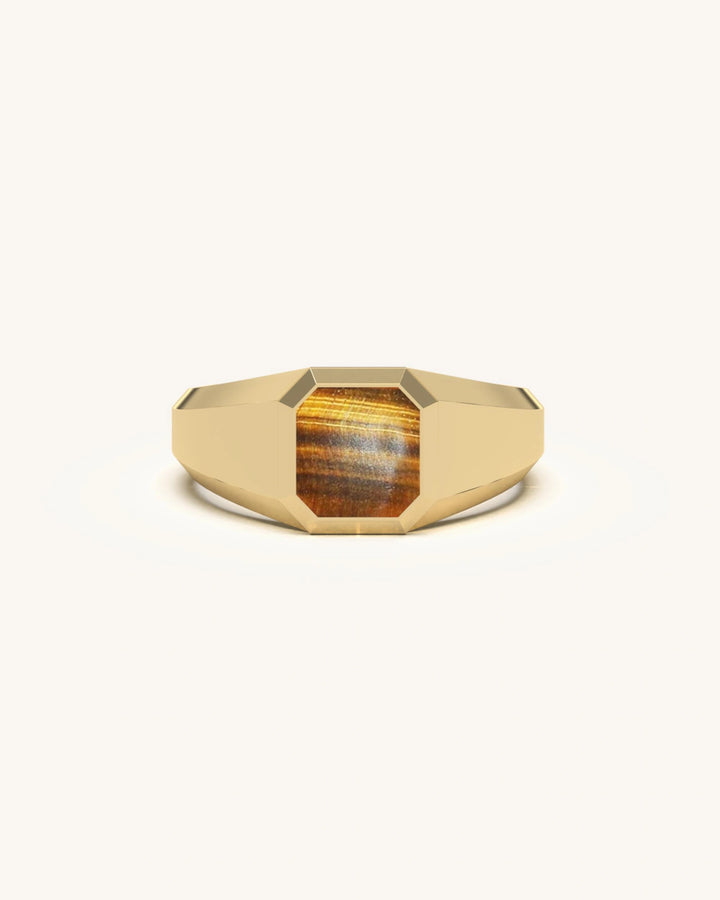 Tiger Eye Signet Ring