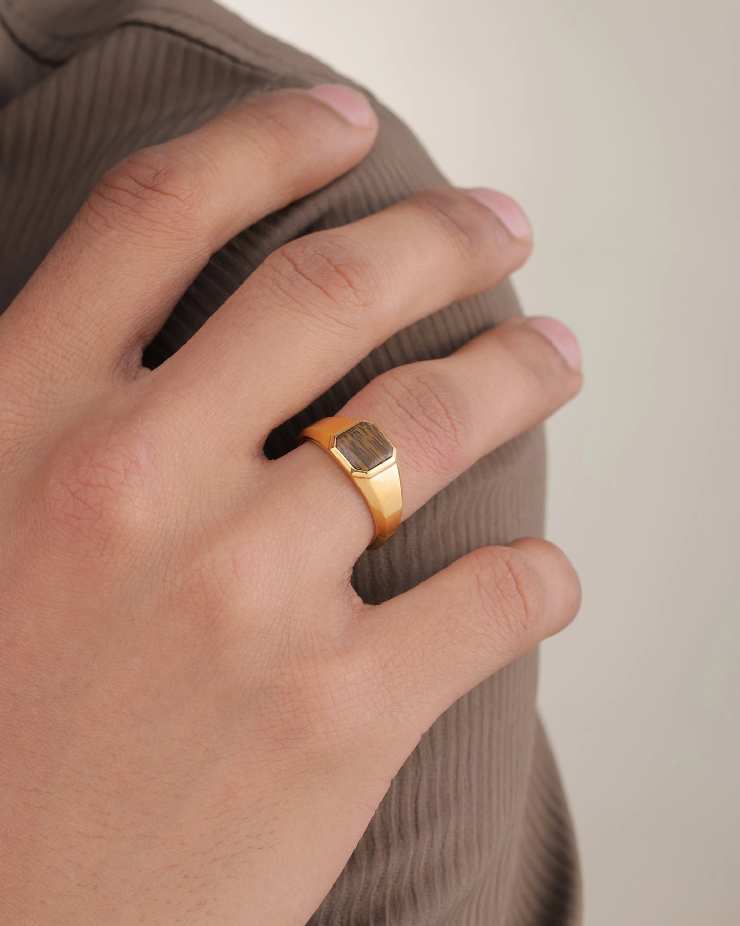 Tiger Eye Signet Ring