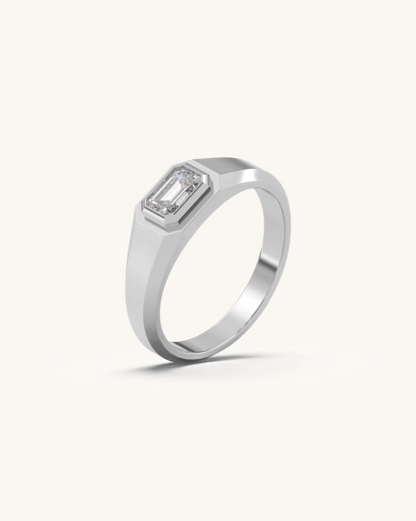 Emerald Bezel Solitaire Band