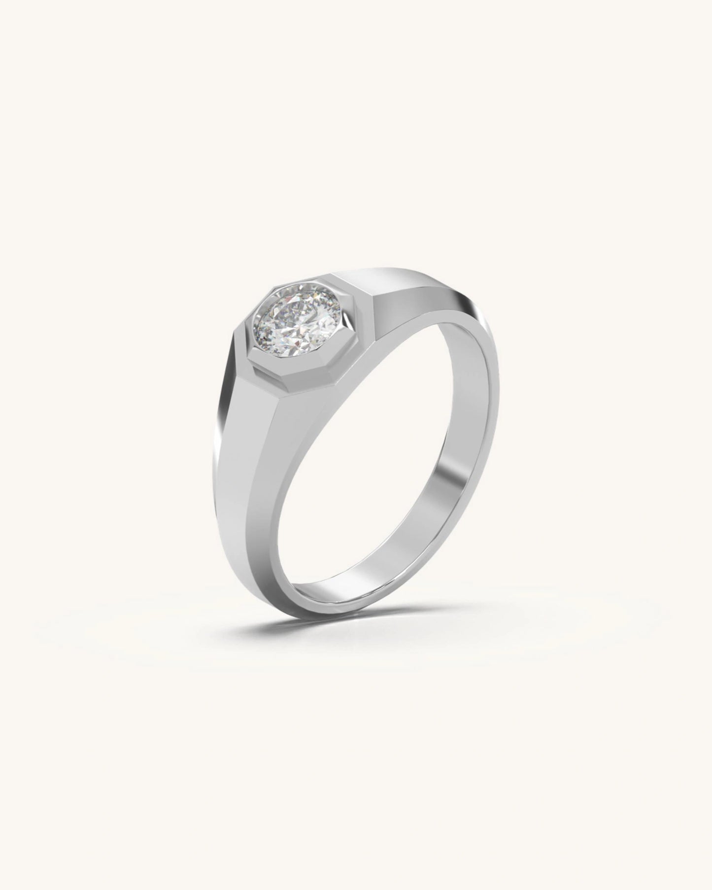 Asscher Bezel Solitaire Band