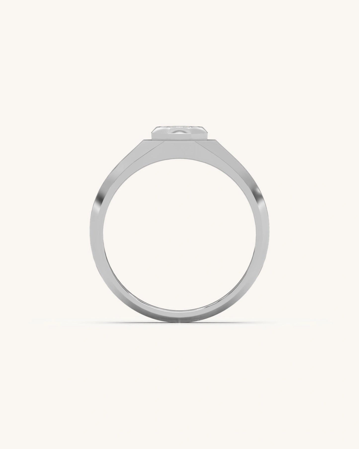Asscher Bezel Solitaire Band